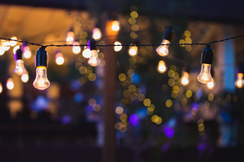 outdoor party string lighting