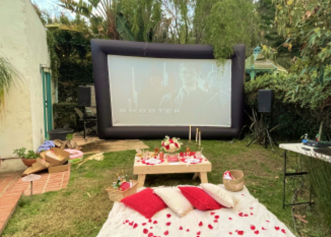 Outdoor movie screen rental