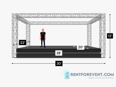 Truss Structure Stage 30’x22’x12’ - Truss stage rental - frame-1252-2-min-1