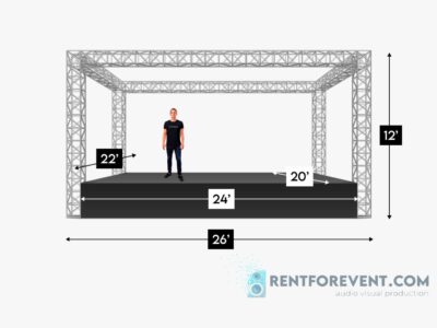 Truss Structure Stage 26’x22’x12’ - Truss stage rental - frame-1252-min