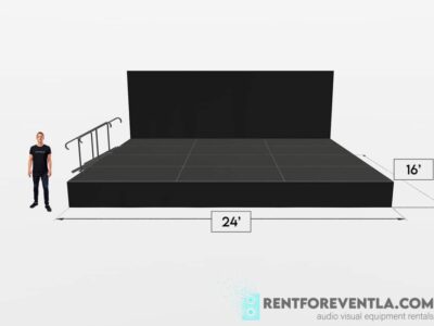 Portable  stage rental kit  24′ x 16′ – With Backdrop - Portable stage rental packages - portable-stage-rental-24x16-with-back